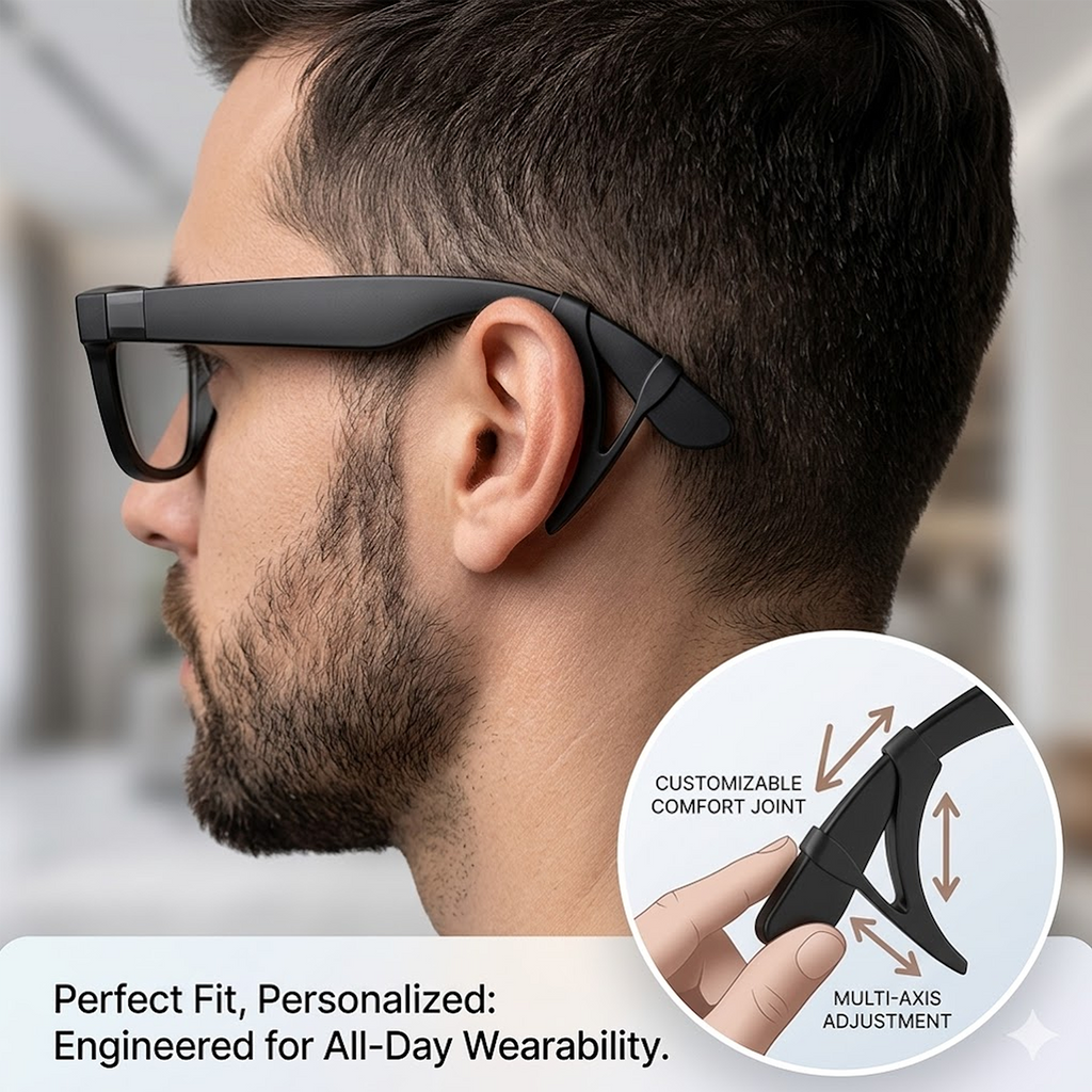 Adjustable Eyeglass Ear Grip Compatible with Oakley Meta HSTN/Vanguard, Ray-Ban Meta Gen 1/Gen 2/Wayfarer/Skyler/Headliner Smart Glasses, Anti-Slip, Soft, Comfortable Silicone Eyeglasses Retainers