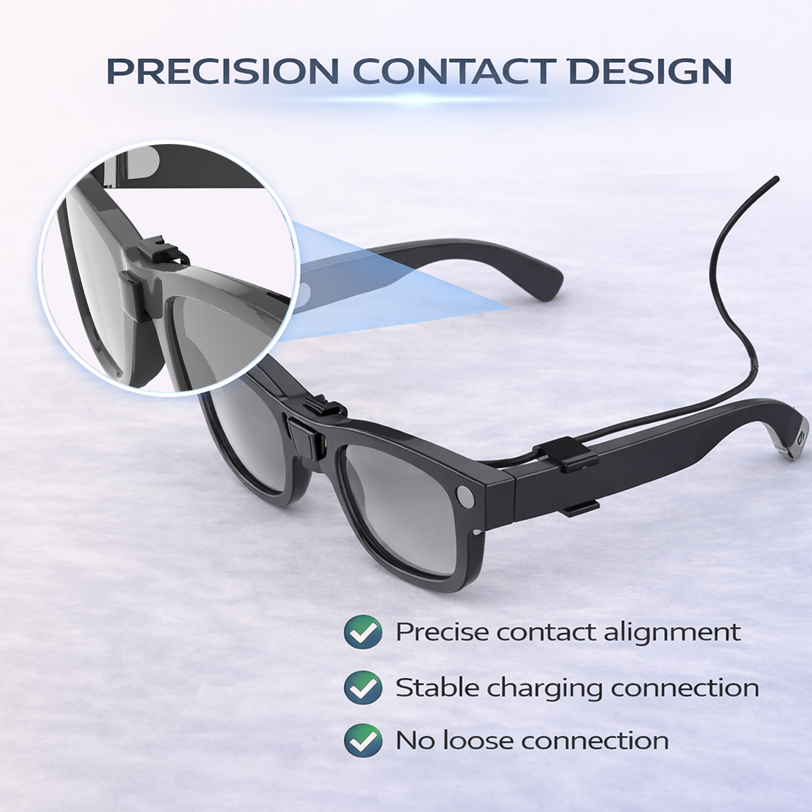 JYXEREM Charging Cable for Ray-Ban Meta Wayfarer & Gen 2, 3.9ft Type-C Clip-On Tangle-Free Design, Fast Charge While Wearing, Compatible with Power Bank, Phone, Car, Laptop