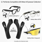 Adjustable Eyeglass Ear Grip Compatible with Oakley Meta HSTN/Vanguard, Ray-Ban Meta Gen 1/Gen 2/Wayfarer/Skyler/Headliner Smart Glasses, Anti-Slip, Soft, Comfortable Silicone Eyeglasses Retainers