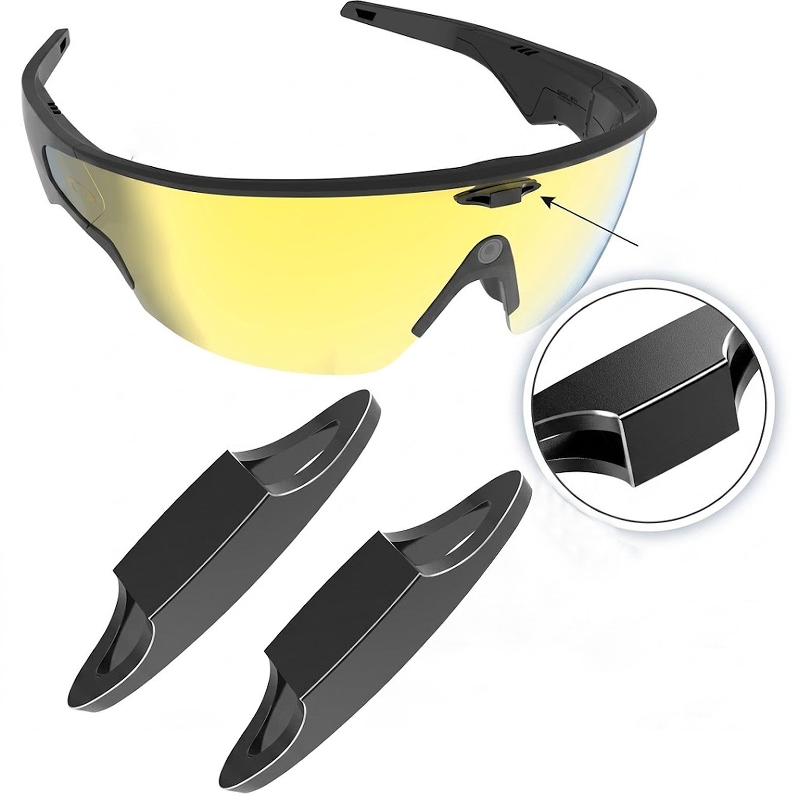 JYXEREM LED Blockers for Oakley Meta Vanguard Smart Glasses – Aluminum Alloy Plug-In Lens Protective Cover, No Adhesive, Seamless Fit, 4 Pack